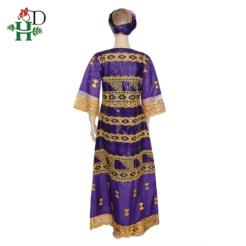 H & D Afrikaanse Lange Jurk Dashiki Kleding Bazin Borduurwerk Maxi Jurk Kralen Kant Jurk Robe Femme Africain 2022 Bruiloft party