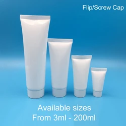 5ml 10ml 30ml 50ml 100ml 200ml White Plastic Soft Bottle Makeup Cream Squeeze Tube Shampoo Lotion Container 30pcs