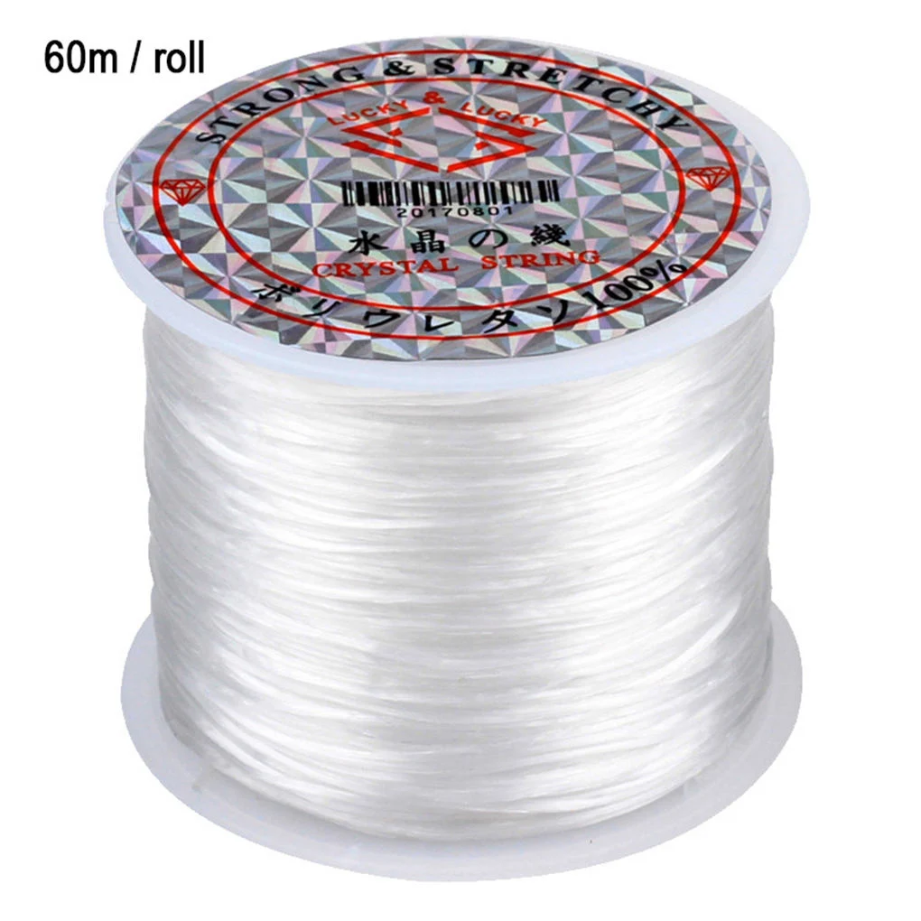 60m/roll Elastic Beading Thread Jewelry DIY Beading Cord Wristband Bracelet Necklace Anklet Elastic Thread 0.8mm Width