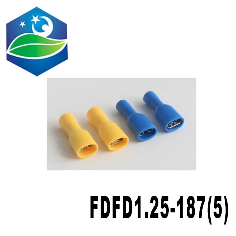 manfacture Brass 1000 PCS FDFD1.25-187(5)  cold-pressure terminal  Fully insulated female connector Electrical Crimp Terminal