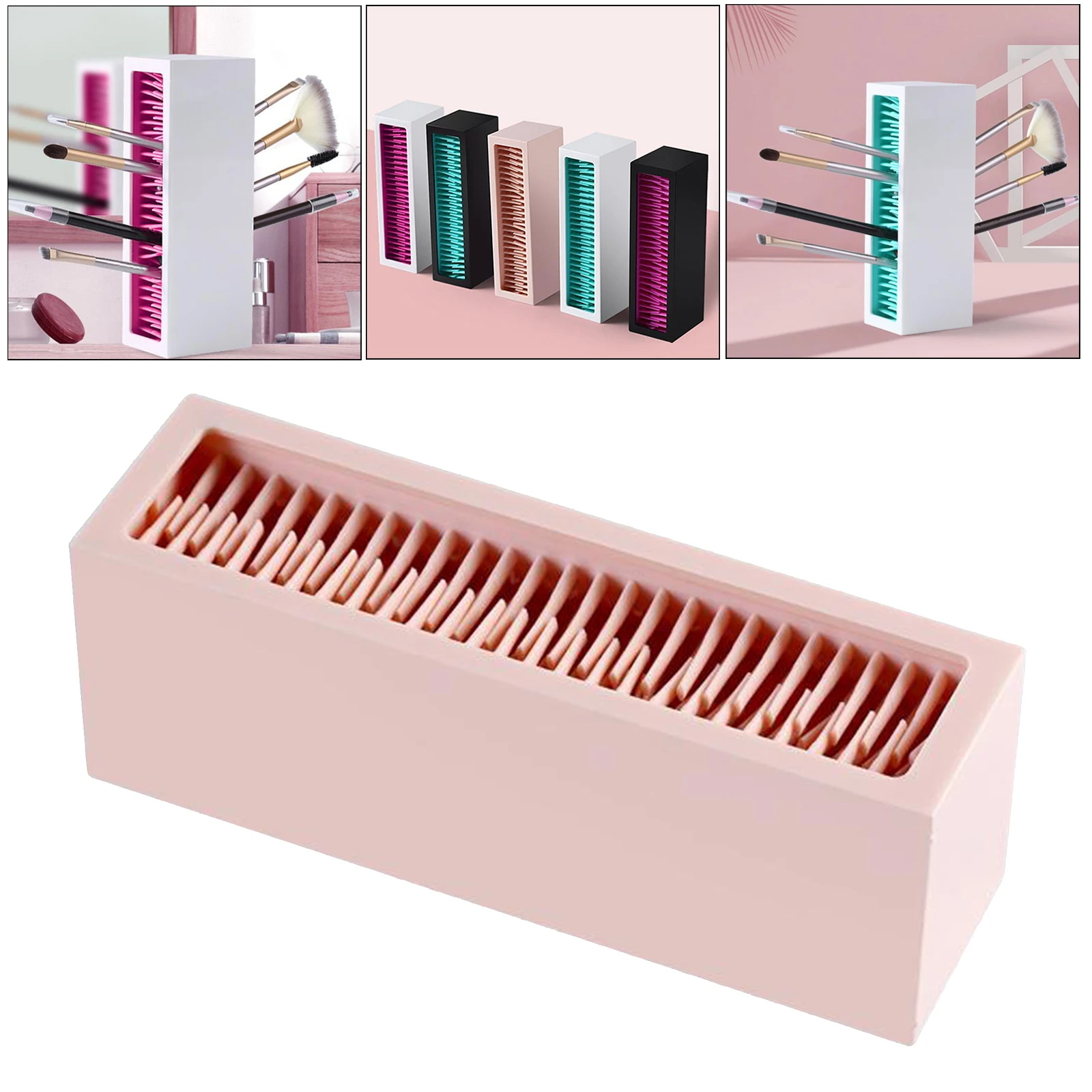 Makeup Brushes Holder Silicone Storage Rack for Cosmetic Tools Desktop Makup Brush Holder Organizer Rack