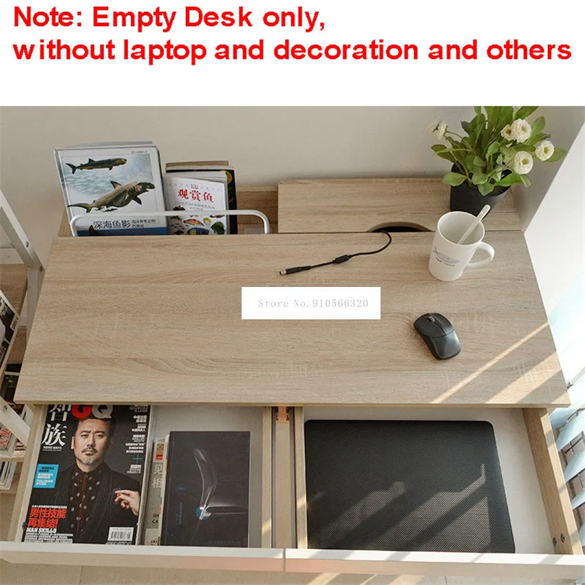 Escritorio de madera de 90cm de longitud para el hogar, mesa de ordenador, dormitorio, mesita de noche, escritorio de estudiante, mesa moderna, Lapdesk 12116