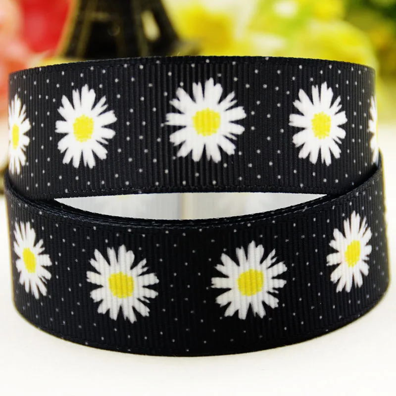 

22mm 25mm 38mm 75mm Flower cartoon printed Grosgrain Ribbon party decoration 10 Yards X-04725