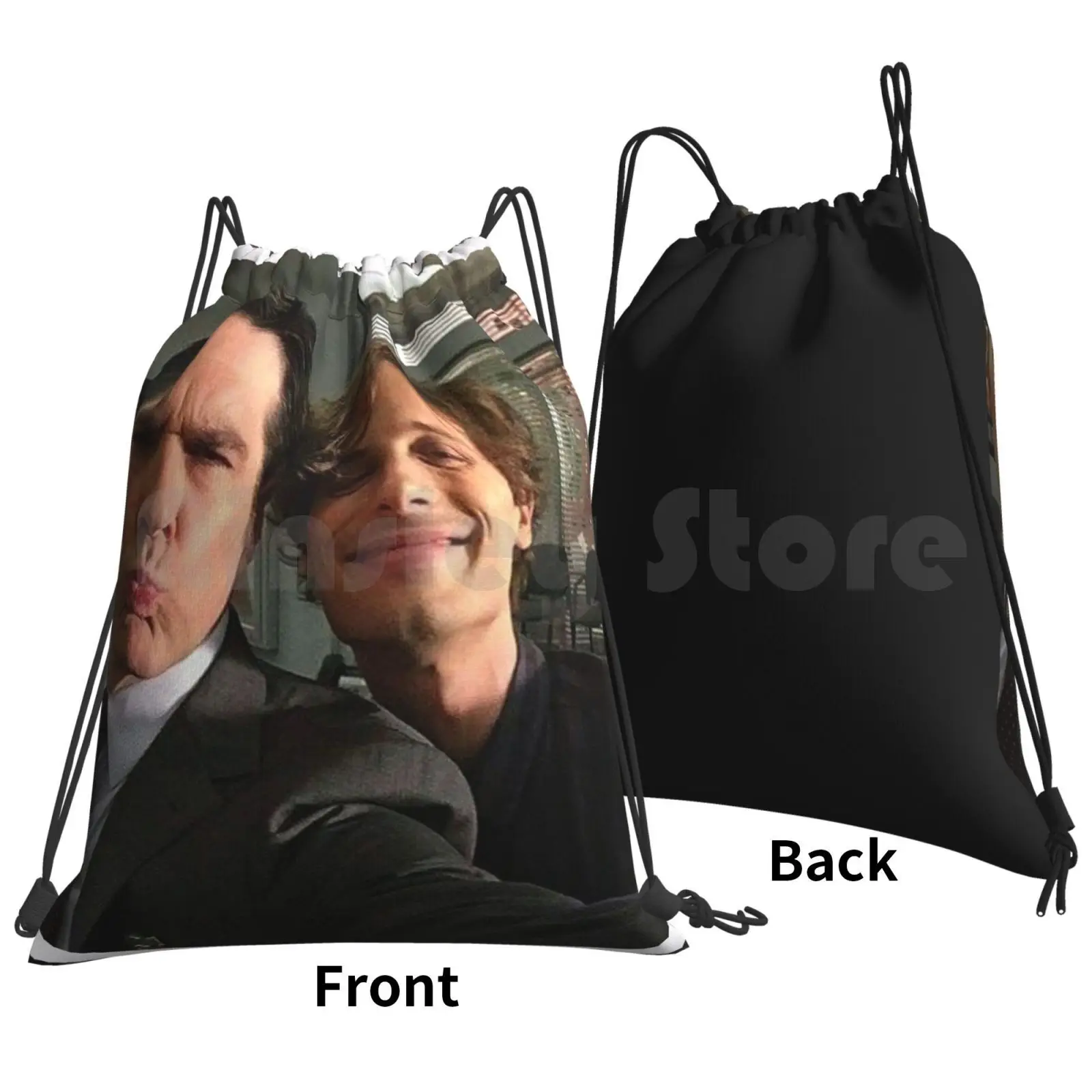 Matthew Gray Gubler And Thomas Backpack Drawstring Bags Gym Bag Waterproof Matthew Gray Gubler Gray Gubler Gubler Matthew