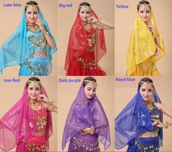 New belly dance headdress headscarf Indian dance performance accessories head chain eyebrow drop head scarf veil 2 piece set