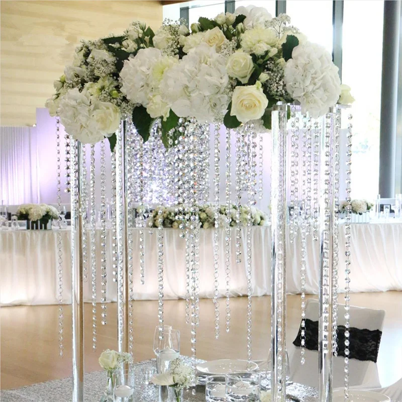 

clear acrylic crystal flower stand Crystal vases table centerpiece flower stands for wedding rectangle flower vase weddin