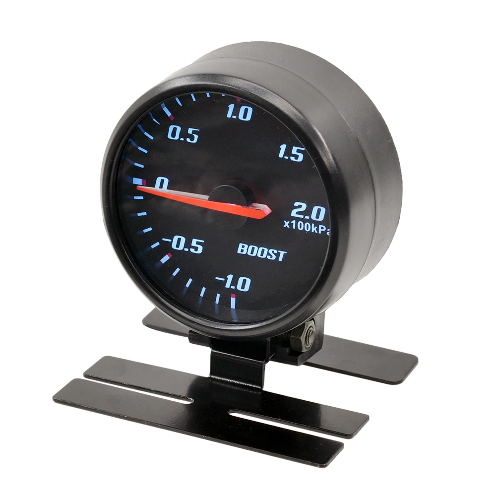 Dragon 60MM Black Panel Blue Light Racing Modification Auto Turbo Charged Car Boost Turbine Gauge Meter Instrument