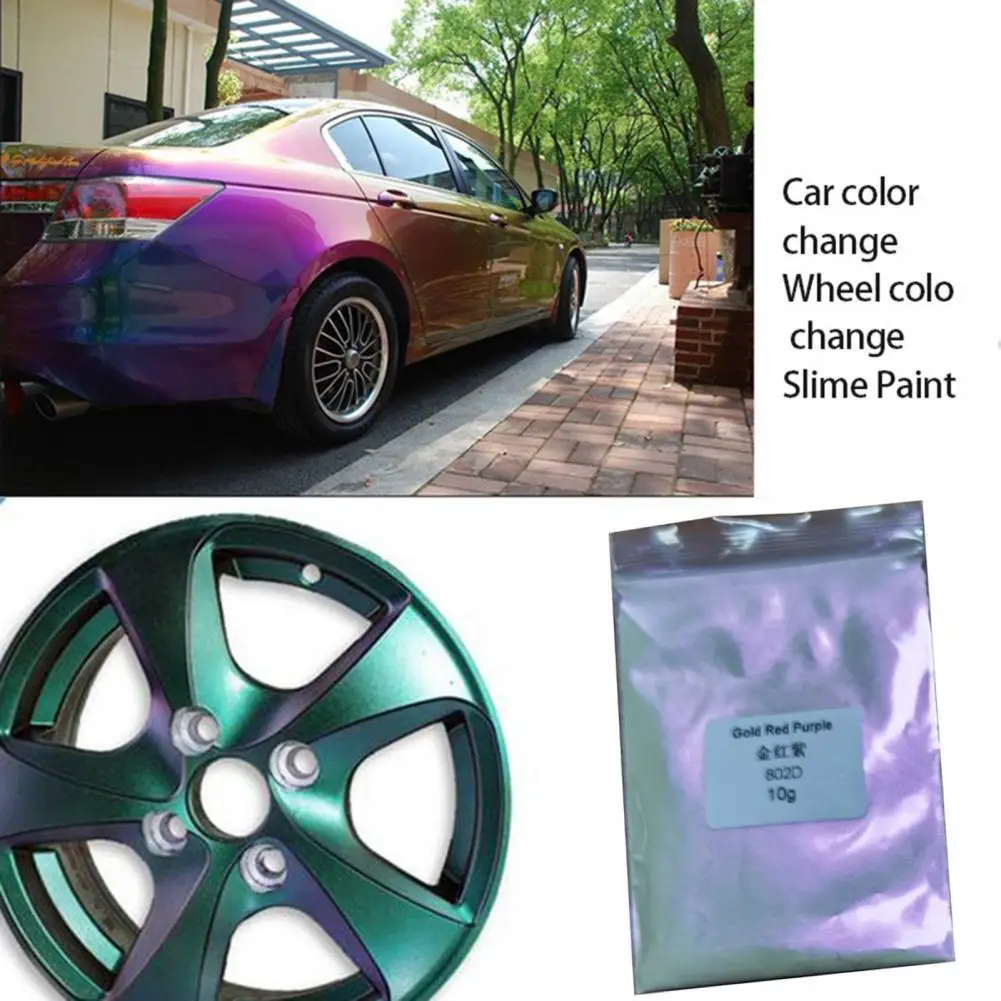 Car Chameleon Pigments Pearlescent DIY Manicure Supplies No-irritating User-friendly Long Lasting Powder for Vehicle