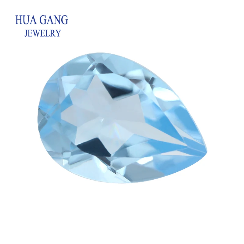 Sky Blue Topaz Natural Loose Gemstone Pear Shape Facetted Cut Size 3*4~10*14mm For DIY Jewelry