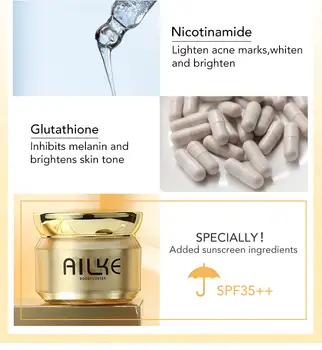 AILKE 淡斑美白保濕霜 SPF35+ 提亮膚色 韓國防曬臉部護理 10 最佳銷售 韓式奶油 - №5