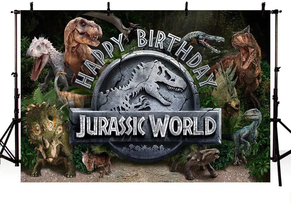 Jurassic World Dinosaur Birthday Party Decorations Backdrop for Boy Dinosaur Park Photography Background Banner Photo Studio