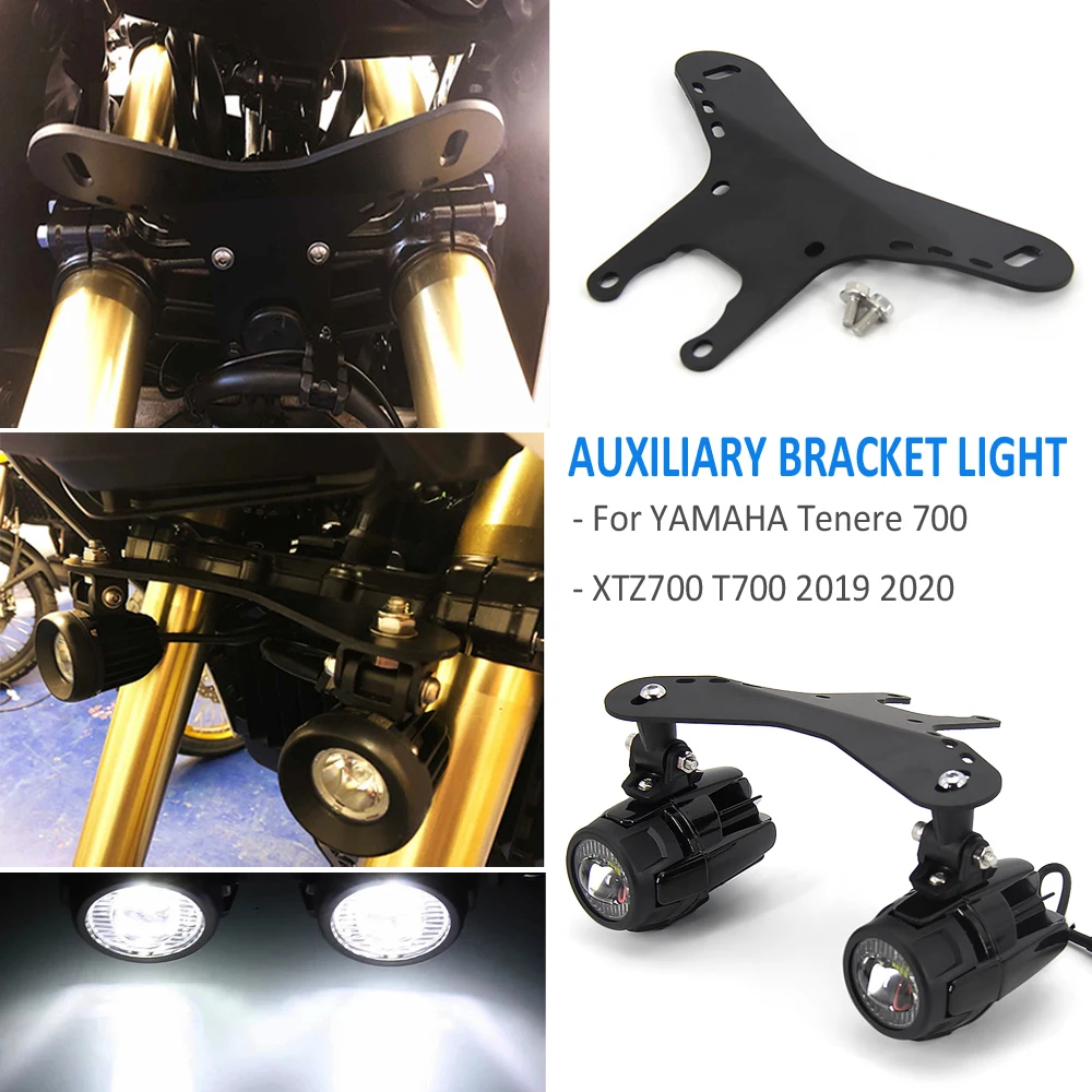 

For YAMAHA Tenere 700 T700 XTZ 700 T7 Motorcycle Fog Lights Auxiliary Bracket Driving Lamp Spotlight Bracket Holder Spot Light