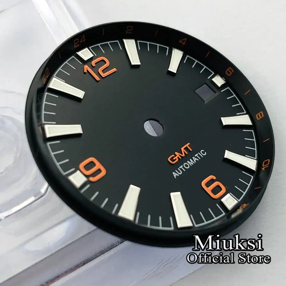 Miuksi 31mm luminous sterile watch dial fit ETA 2836/2824,Miyota 8205/8215/821A/82series,Mingzhu DG2813/3804 PT5000 movement