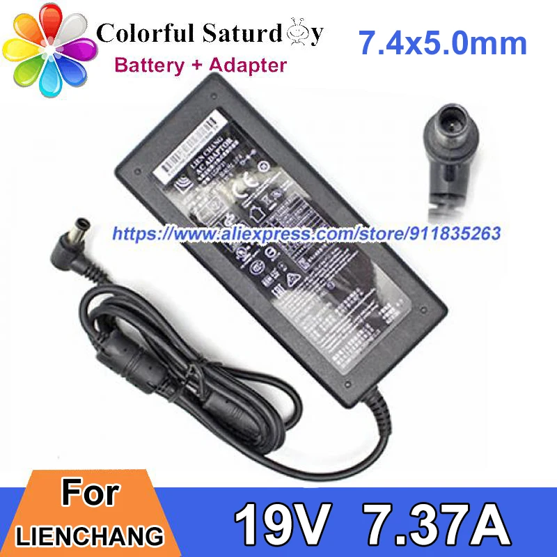 Original  LIENCHANG LCAP31 Power Adapter 19V 7.37A 140W Laptop Charger 7.4x5.0mm with 1 Pin in Center