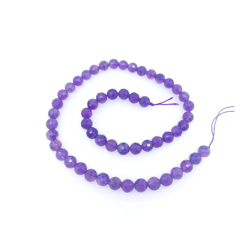4 6 8mm Nature del stein runde facettierte lila Amethrst lose Perle DIY Armband Halskette Ohrringe Schmuck machen Energie Kristall – Detail 1