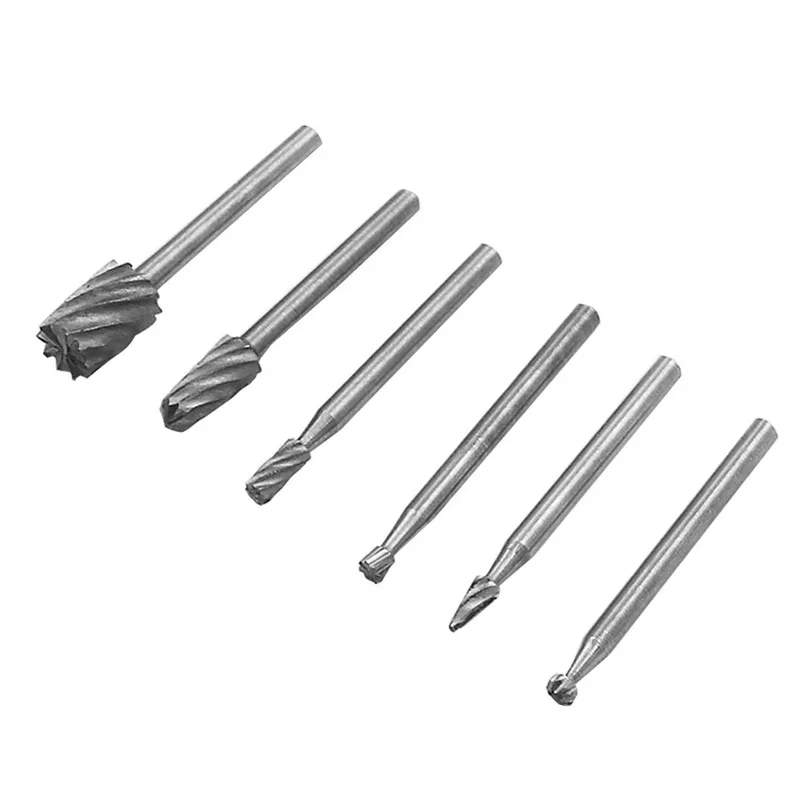 Rotary Tools Routing Router Drill Bits Set Locator Horn Fixed Base 6pcs Wood Milling Cutter Set Dremel Accessories Power Tool