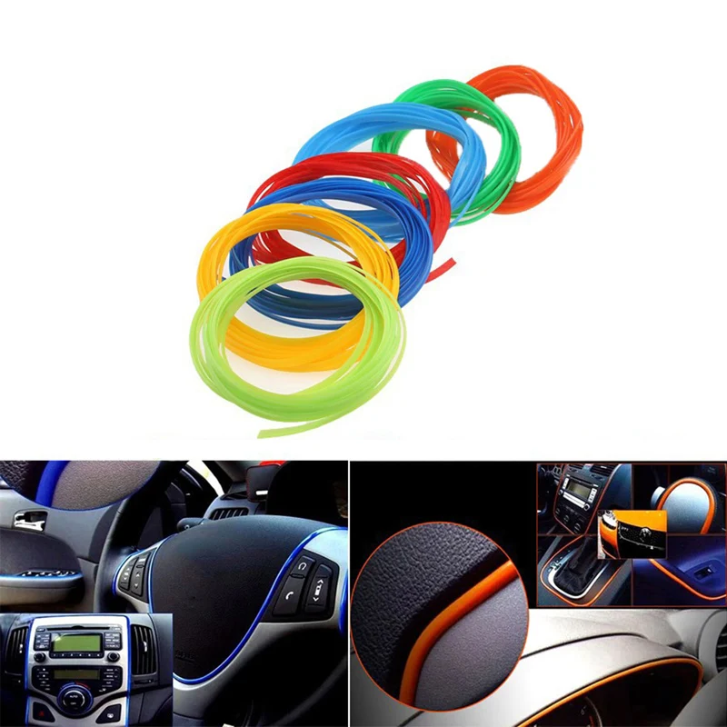 Car Decorative Moulding Line 5M Car-styling Trim Strip Flexible Automobile Door Center Console Interior Car Accessories