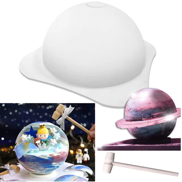 Formy silikonowe Planet Mousse Ciasto Forma do pieczenia Nieprzywierająca okrągła forma do czekolady Urodzinowe narzędzia do dekoracji ciast Akcesoria kuchenne
