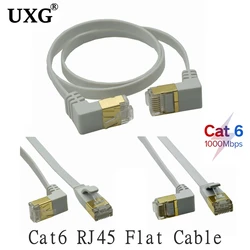 Cable Ethernet de ángulo de 90 grados, Cable Lan RJ45 Cat6, Cable de red plano RJ 45, Cable de conexión para módem, enrutador, TV, Panel de conexión, PC y portátil