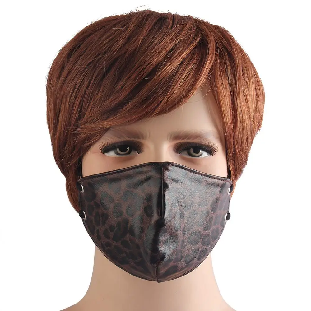 ผู้ชายผู้หญิง Biker รถจักรยานยนต์หน้ากากพิมพ์ลายเสือดาว Anti Fog Windproof ฝุ่นหนังงู Face Mask Earloop Fast การจัดส่ง