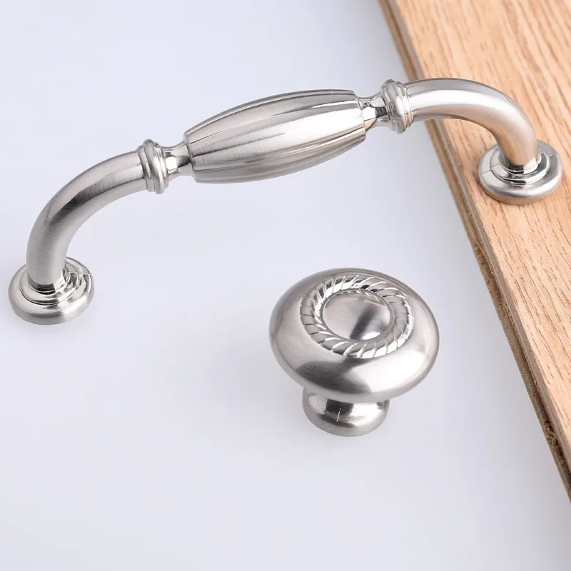 

96mm modern simple stain nickel kitchen cabinet dresser wine cabinet handle brushed silver drawer tv cabinet shoe cabinet knob