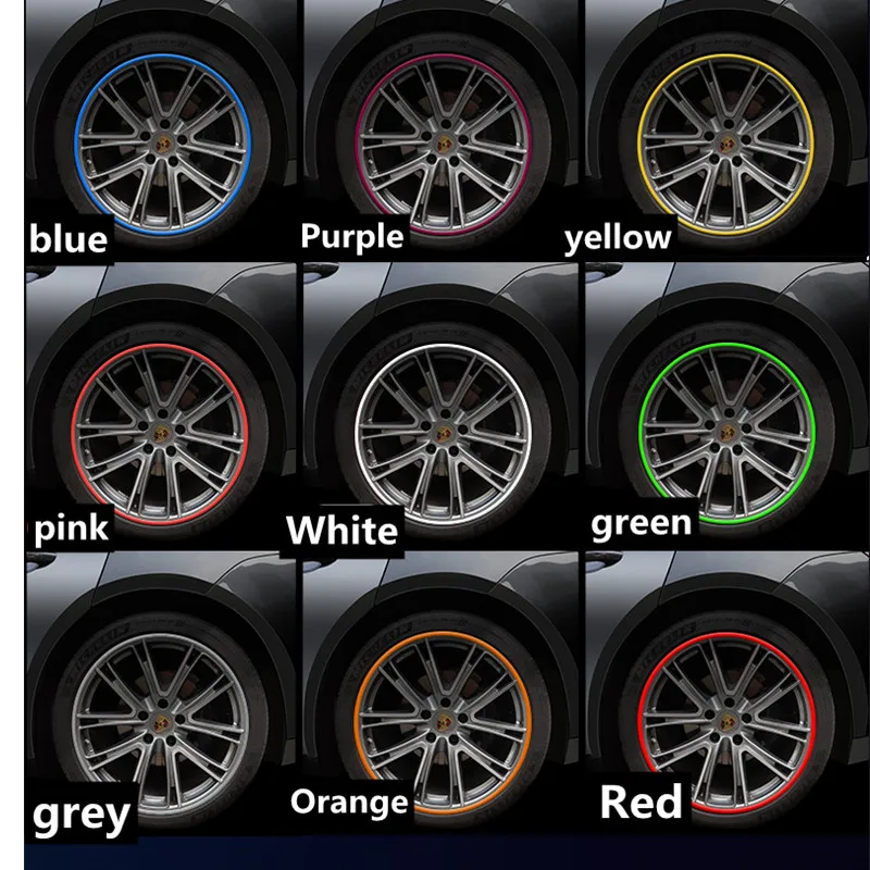 8M/ Car Wheel Rim Protector Vehicle Color Wheel Rims Protectors Decor Strip Tire Guard Line Rubber Moulding Trim Tire Guard Line