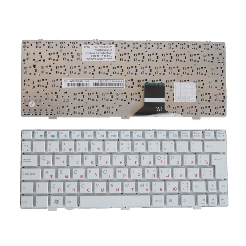 

New Russian keyboard for CLEVO M1110 M11X M1100 M1110Q M1111 W110ER M1115 white laptop keyboard without frame