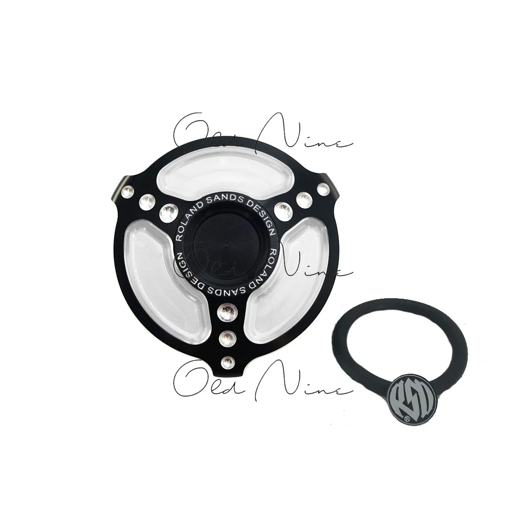 RSD New Cover Product Fuel Gas Tank Cap All Black CNC Aluminum Fit For Harley Sportster XL883 XL1200 48 Dyna Touring Softail