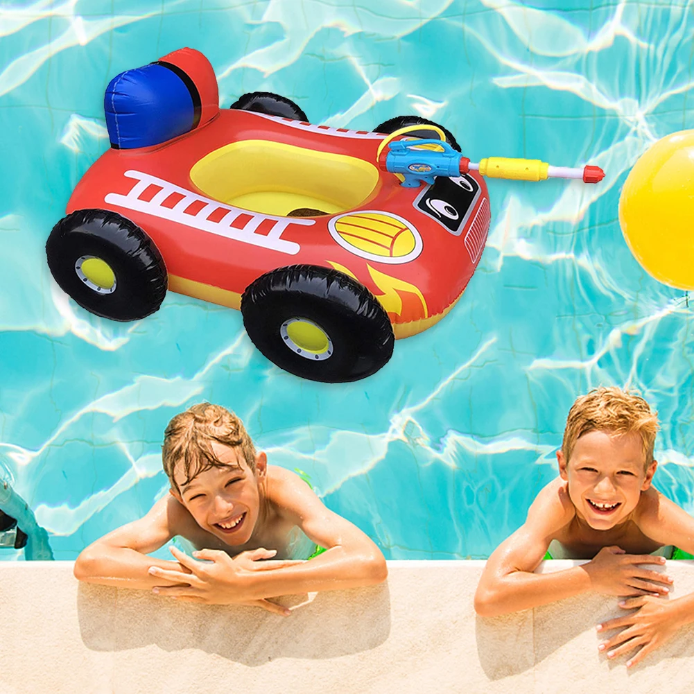 Voiture gonflable avec siège flottant pour bébé, radeau, cercle de natation, pistolet à eau, jouets de plage, pour enfants