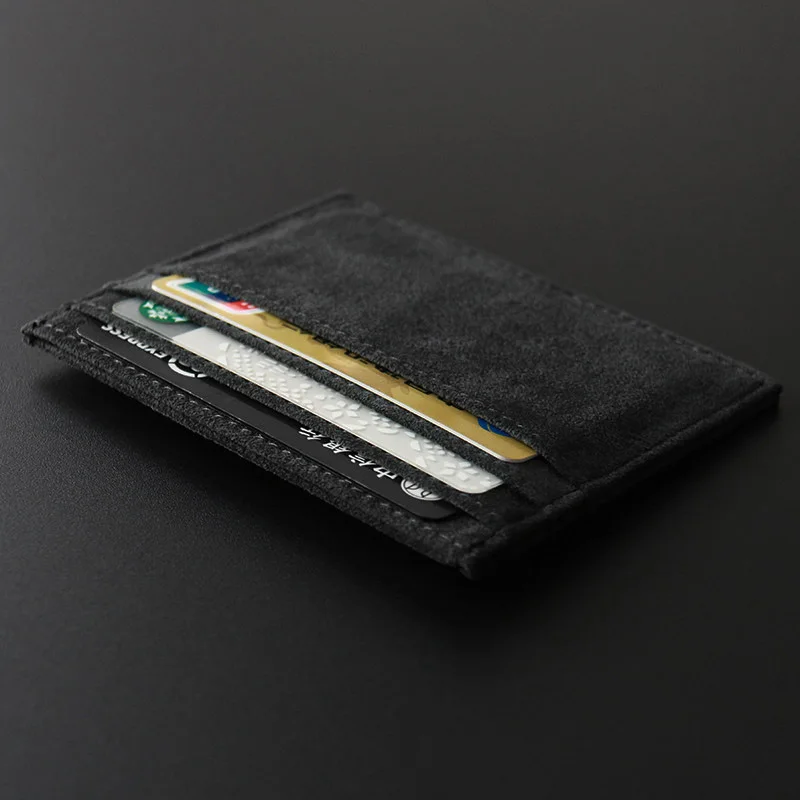 YMW ALCANTARA Card Holder Women & Man Turn fur Luxury Artificial Leather Slim Card Mini Wallet Small Thin Card Package