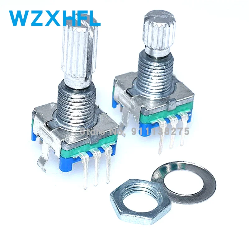 5PCS/LOT 20 Position 360 Degree Rotary Encoder EC11 w Push Button 5Pin Handle Long 15/20MM With A Built In Push Button Switch 5