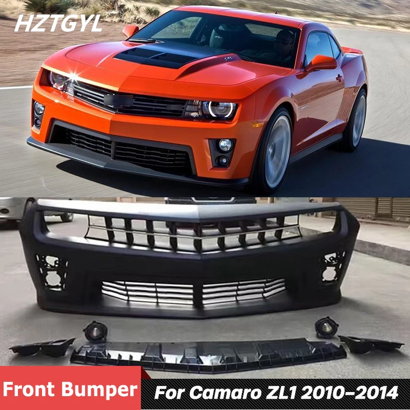 Unpainted PP Material Front Bumper Racing Grills Car Body Kit For Chevrolet Camaro ZL1 Tuning 2010-2014