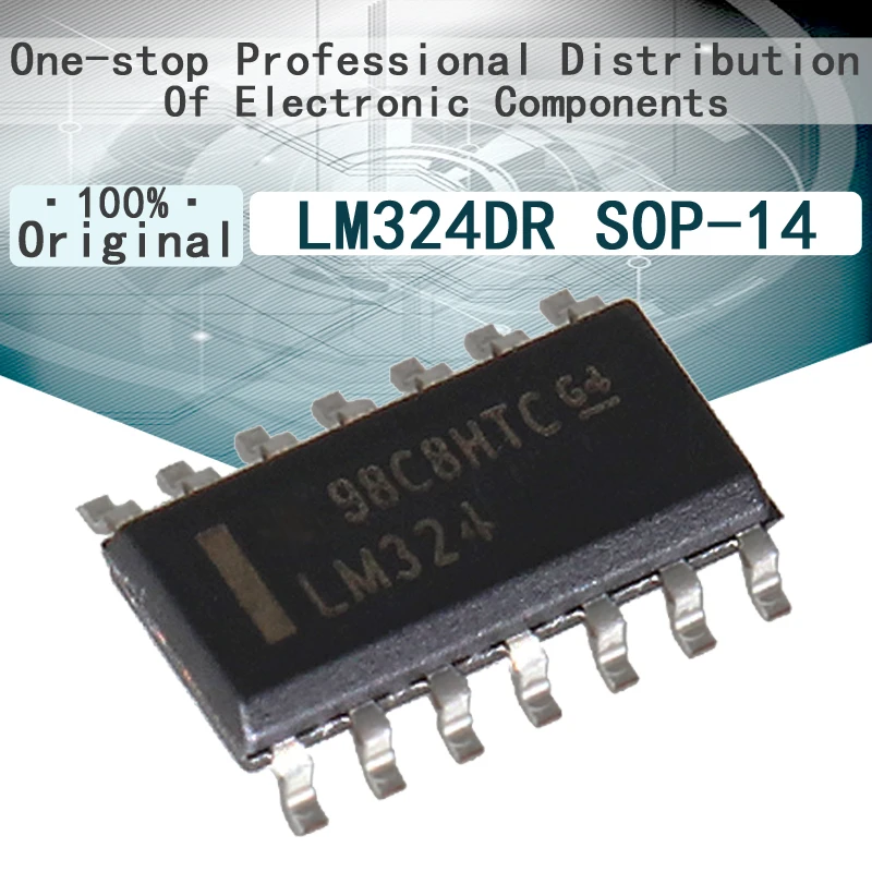 

Новый оригинальный четырехсторонний операционный усилитель LM324DR SOP-14 LM324, чип IC, 10 шт.