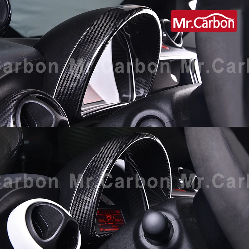 

Car Tachometer Protective Cover Carbon Fiber Decorative Products For Mercedes Smart 453 Fortwo Forfour Car Interior Accessories