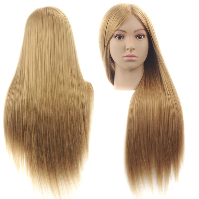 

26"Training Head Dolls for Hairdressers Synthetic Hair Mannequin Head Hairstyles Hairdressing Styling Training Mannequin Head