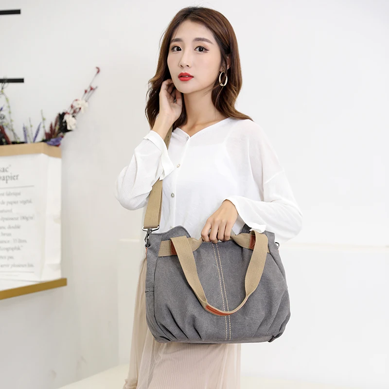 Leinwand Hobos Tasche Frauen Handtaschen weibliche Designer große Kapazität Freizeit Umhängetaschen für Reise wochen ende Outdoor Bolasas Farben – Detail 27