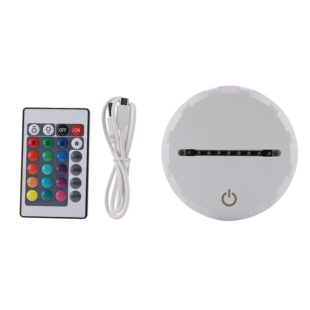 

3D Touch LED Light Holder with USB Cable Lamp Base Night Light Replacement 7 Color Colorful Light Base Table Deco Acrylic Holder