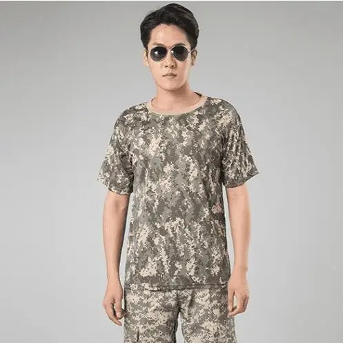 Summer Camouflage T shirt Men Tops Mesh Outdoor ACU  Cp