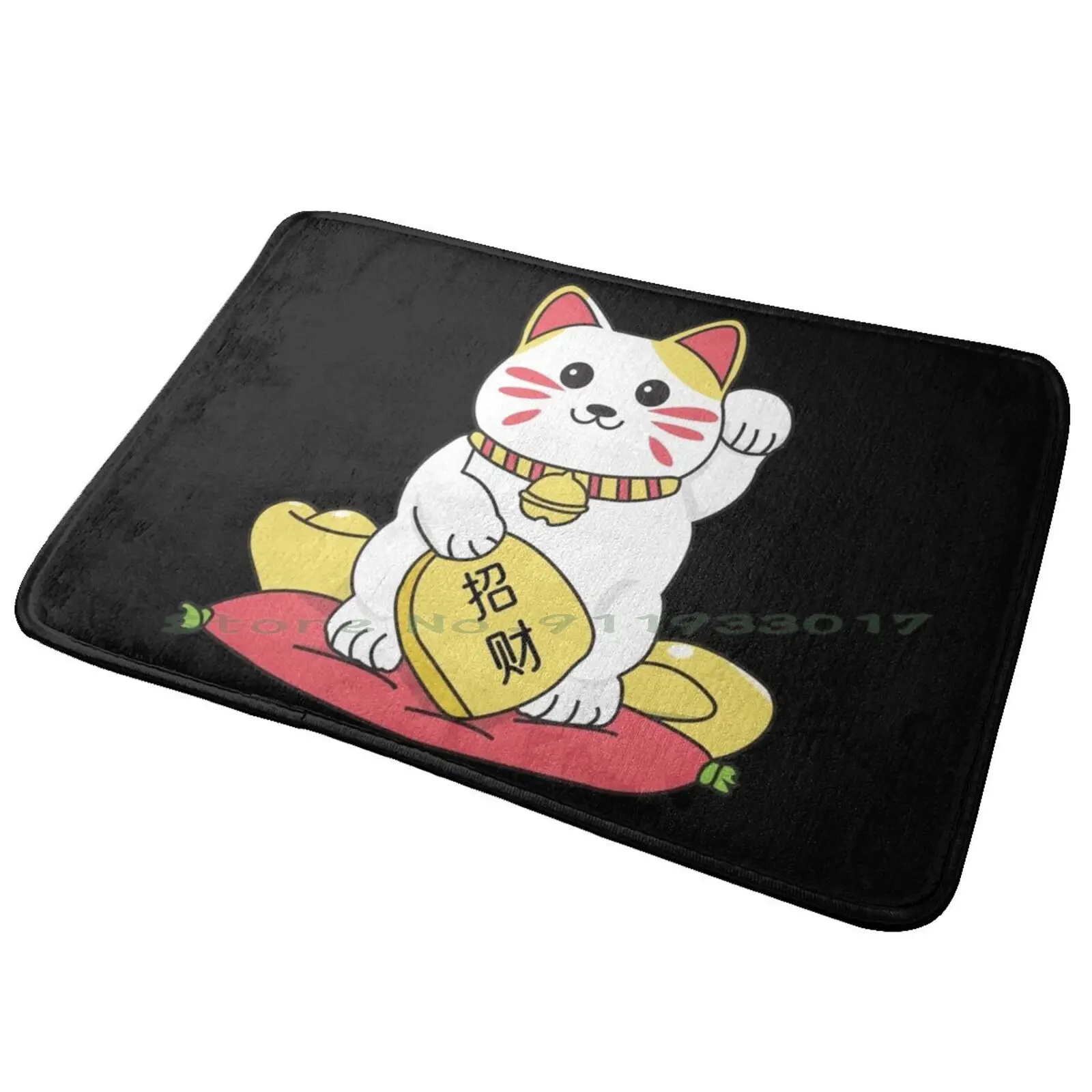 Kawaii Maneki Neko Entrance Door Mat Bath Mat Rug G Dragon Kwon Jiyong Coup Detat Kpop Korean Gdragon Anti-Slip Bedroom Kitchen