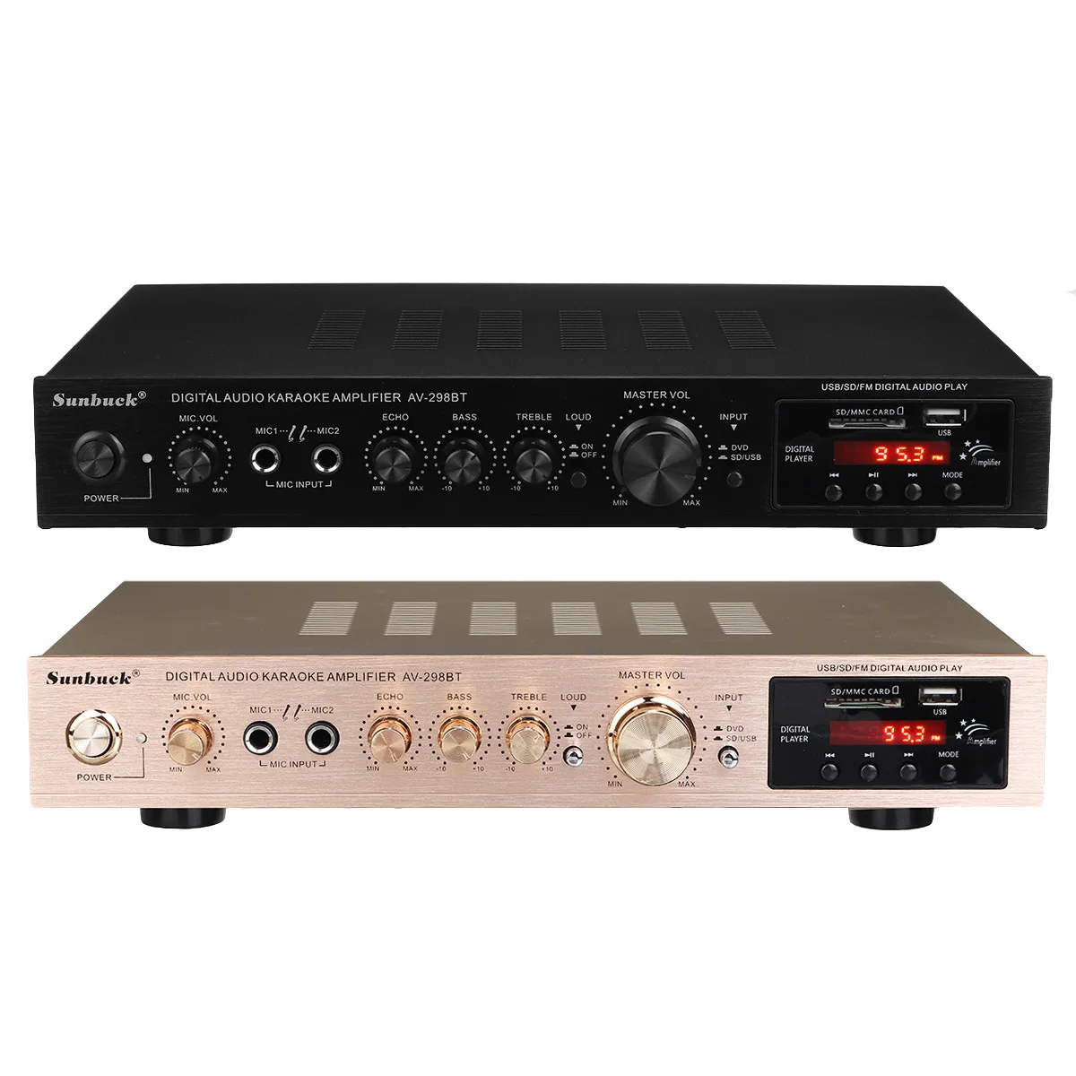 AAA+ 2200W Home Theater Amplifiers 5 Channel Support bluetooth SD MIC USB LCD Display Audio HiFi Amplifiers