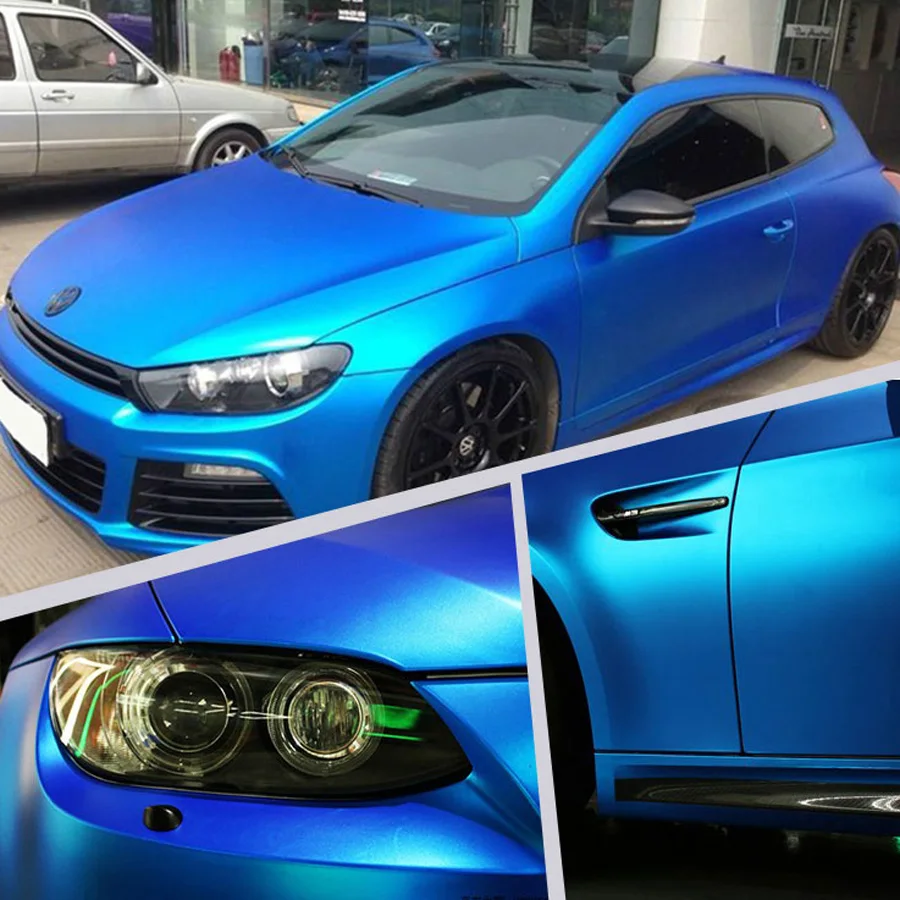 5M x 1.52M Matt Ice Blue Matte Stain Motorcycle Car Roof Hood Vinyl Wrap Decals Film Sheet Roll Sticker Air Bubble Free Channel