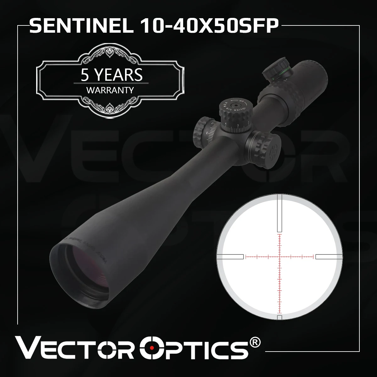 

Vector Optics Gen 2 Sentinel 10-40x50 Shooting Sniper Riflescope Scope with Illuminated MP Reticle for Dear Sight Hunting