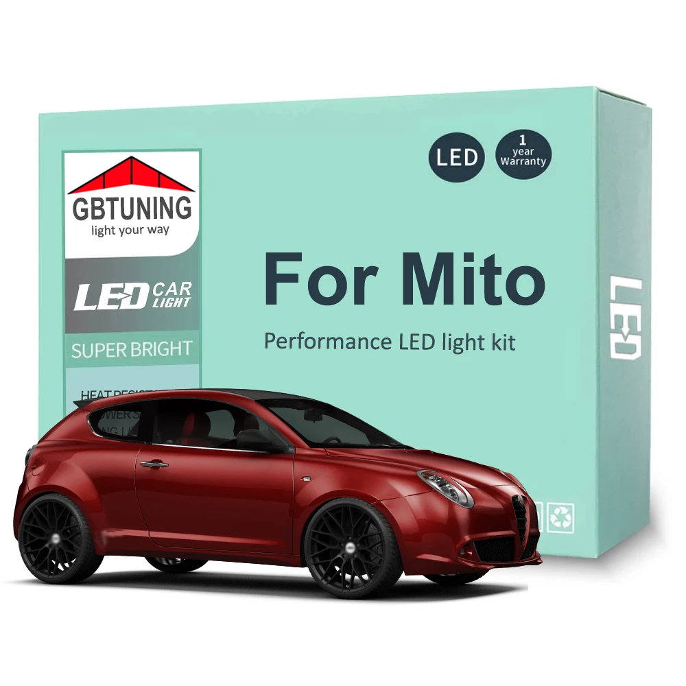 10 szt. zestaw żarówek LED do wnętrza Alfa Romeo Mito 955 2008-2016 2017 2018 Canbus Dome Door Trunk Indoor Lamp Akcesoria samochodowe