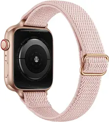 Slim Strap for Apple watch band 40mm 44mm 45mm 41mm 38mm 42mm Adjustable Elastic Nylon bracelet iWatch serie 3 4 5 6 se 7 band