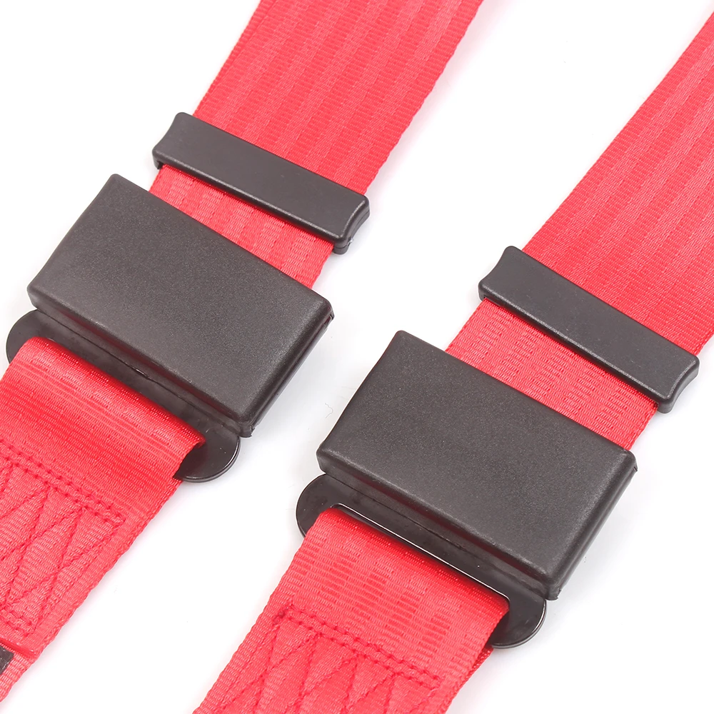 RASTP-2\'\' Universal Four-Point Seat Belt For Racing Trucks Big Red Buckle Seat Belt Car Buckle Wiring Harness For Car RS-BAG048