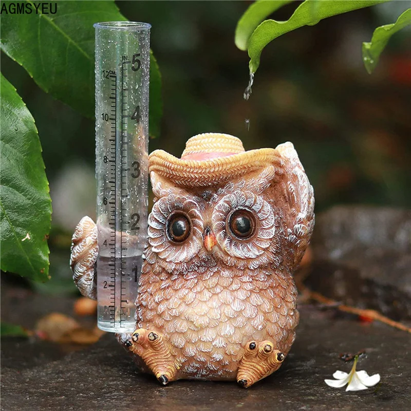 creative abstract simulation animal rain gauge outdoor rainwater level gauge lawn courtyard garden decoration resin crafts