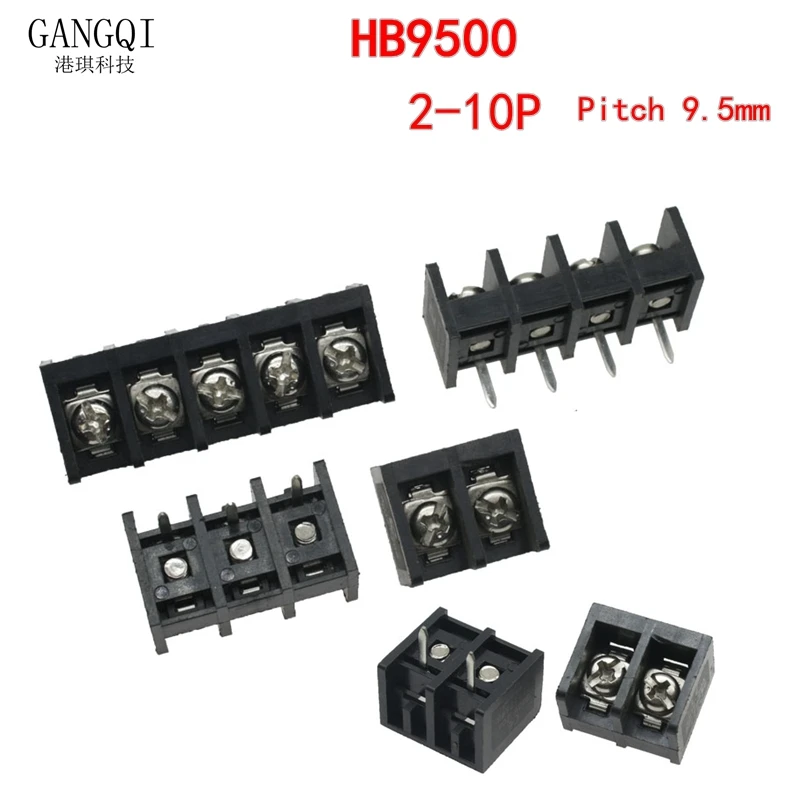 

5PCS HB9500 2p 3p 4p 5p 6p 7p 8p 9P PCB Screw Terminal Block Connector Pitch 9.5MM Wire Cable Connector Bornier