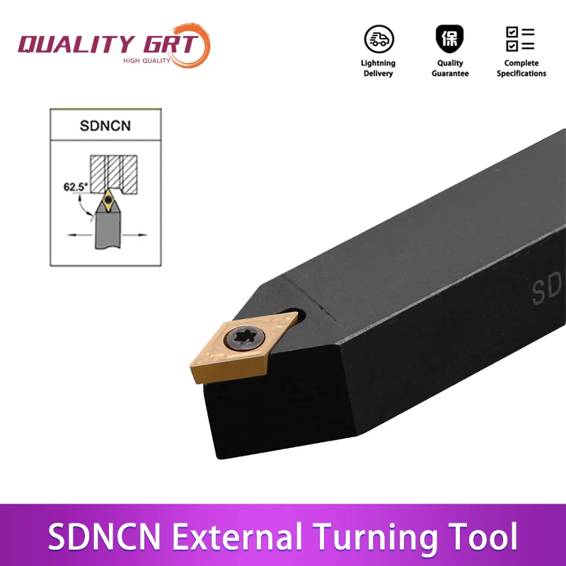 

Q.Grt SDNCN1212H07 SDNCN1212H11 External Turning Tool Holder Metal Cutting Carbide Inserts DCMT SDNCN CNC Lathe Cutting Tools