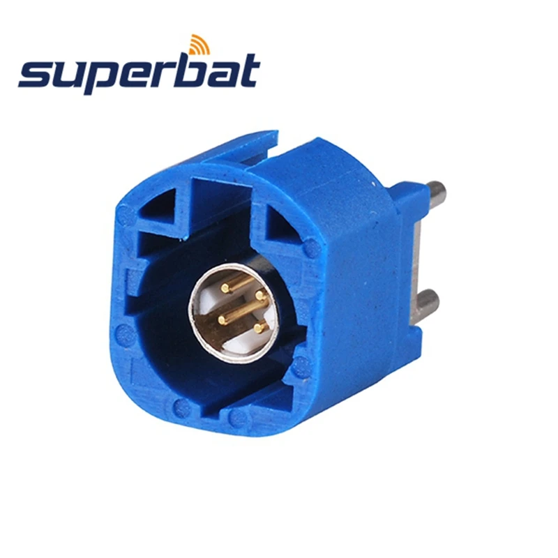 Superbat Fakra C Female PCB Mount Straight 4 Contact Pin RF Connector for Blue GPS Telematics or Navigation