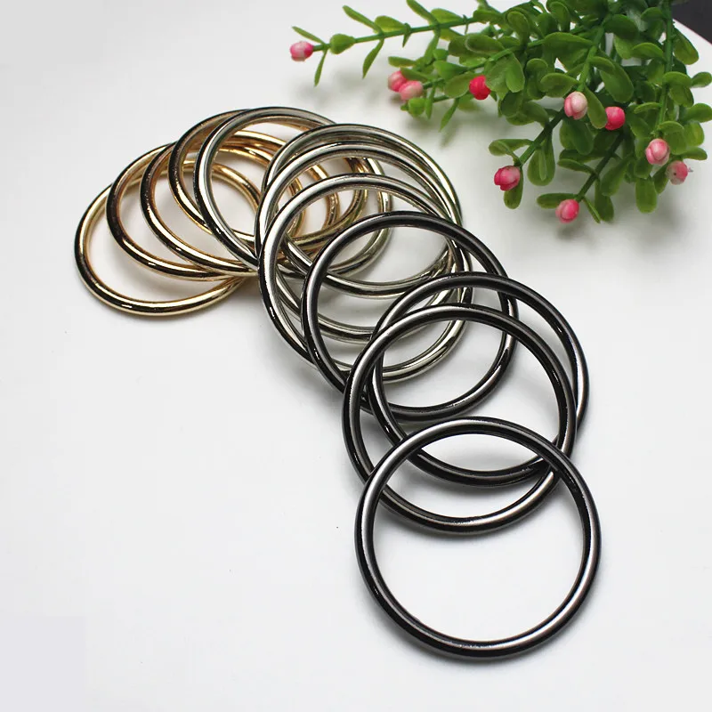 5/10/30 Pcs Inner 40mm Black Bronze Gold Silver Circle O Ring Connection Alloy Metal Shoes Bags Belt Buckles DIY Accessories